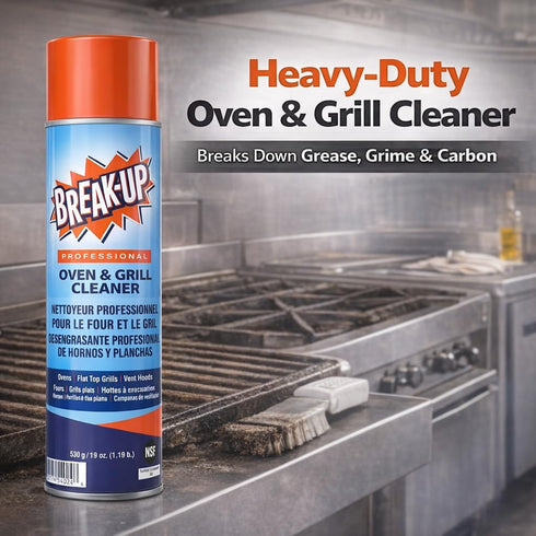 19 oz Diversey Break-Up Professional Oven & Grill Cleaner, Heavy Duty Grease Remover for Grill Grates, Ovens, Flat Tops