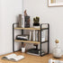 Hbluefat Desktop Organizer Shelf, 2-Tier Wood Office Desk Storage Rack, Small Computer Desk Bookshelf, Aesthetic