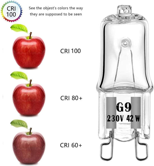 G9 Bulb 12V/24V/120V/220V 20W-60W Dimmable (10-Pack) 220V 40W Halogen Warm White Light for Chandeliers Wall Pendant