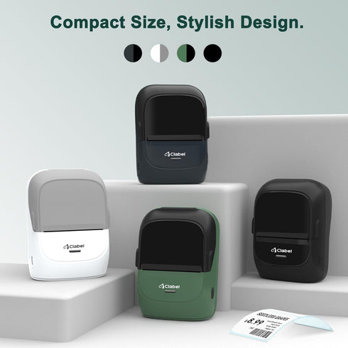 CLABEL Thermal Label Maker Machine, 221B Mini Portable Printer, Bluetooth Label Printer for Price Logo Clothing