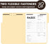 RAZCC 60 Pack Manila Fastener Folders, Letter Size, Reinforced 1/3-Cut Tab, 2 Fasteners for Organizing Medical Files