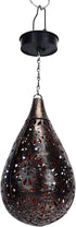 Zerodis Solar Porch Decorative Light Hanging Solar Light Hollow Iron Pattern Auto On Off Powered Outdoor Chandelier