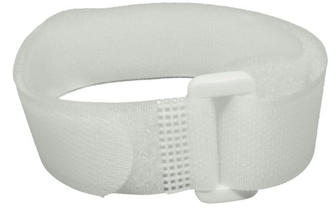 Reusable Cinch Straps 3/4" x 8" - 12 Pack, Quality Hook and Loop Securing Straps (White)