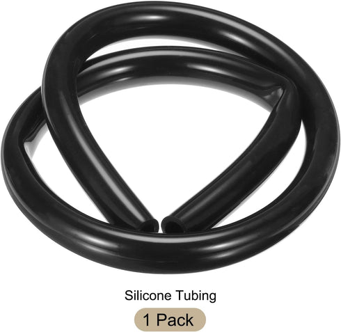 1m(3.3ft) 16mm(5/8") ID x 22.2mm(7/8") OD Silicone Tubing Black Industrial Plastic Tubing for Pump Siphoning, Draining
