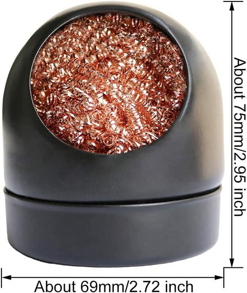Soldering Iron Tip Cleaner with Brass Wire Cleaning Sponge & Metal Base Holder