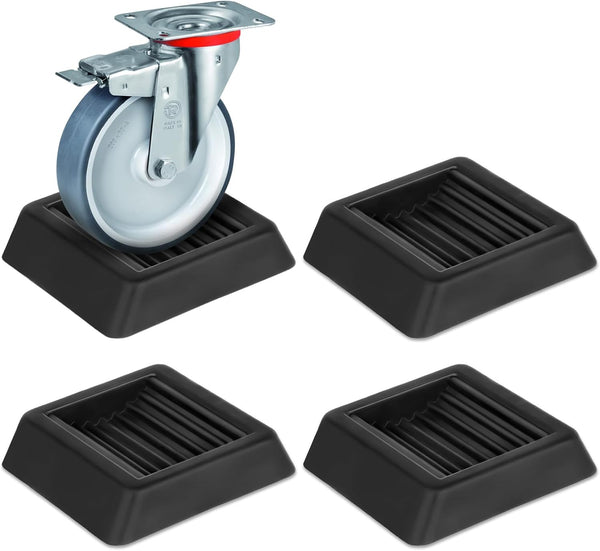Bed Stoppers to Prevent Sliding - 4 Pack Furniture Wheel Stopper for Hardwood Floor, Rubber Furniture Cups