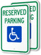 SmartSign (Pack of 2) 18 x 12 inch Federal Handicap Reserved Parking Sign, 120 mil Aluminum Composite, Engineer Grade