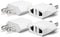 Unidapt US Plug Adapter, 4-Pack White, European to USA Travel Plug Adapter for Mexico, Japan, Canada