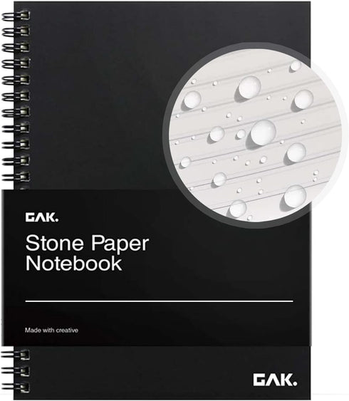 Stone Paper Waterproof Spiral Notebook, 7.20”x10.11”, 50 Sheets, Eco-Friendly Mineral Stone Paper Notebook, Waterproof,
