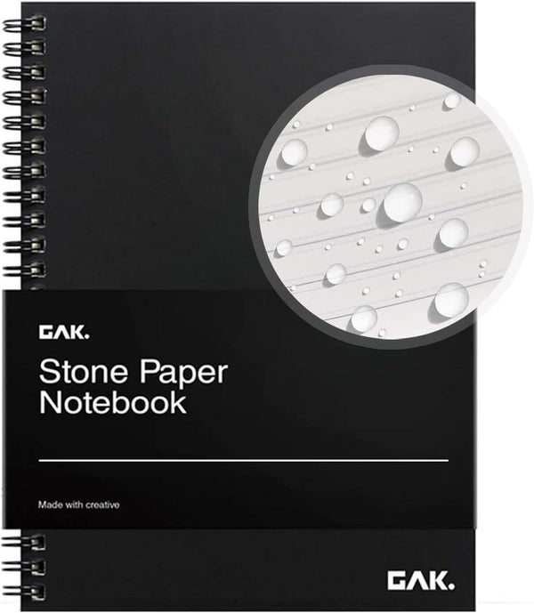 Stone Paper Waterproof Spiral Notebook, 7.20”x10.11”, 50 Sheets, Eco-Friendly Mineral Stone Paper Notebook, Waterproof,