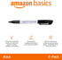 4 Pack Amazon Basics Fine Tip Point Permanent Markers for Office, School, and Home Use, Black