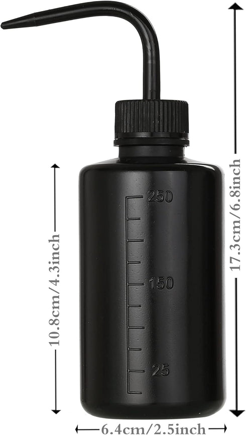 2Pcs 8oz Bottles | ABS Material Water Squirt Bottles for Tattoo Cleaning, Labware Washing, Plant Watering, Black&Pink by HOOMBOOM