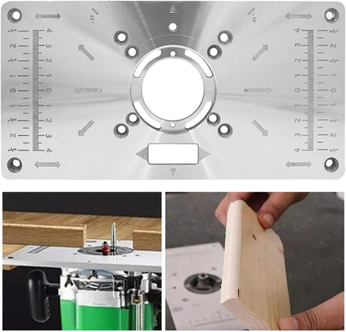 Router Trimmer Woodworking Tool - Aluminium Alloy Router Table Insert Plate for Bench Trimming