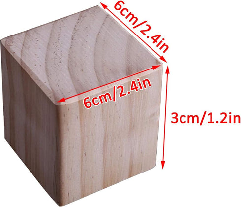 KDDEON Set 4 Legs,23 (6x6x3cm/2.4x2.4x1.2in) of Solid Wood Pine Block Furniture Risers Legs,Table Legs Bed Legs Sofa