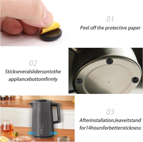 SMLBJUTE 3/4'' Countertop (24Pcs) Appliance Sliders, Small Furniture Sliders, Self-Adhesive Kitchen Gliders for Coffee