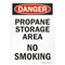 SmartSign U9-2344-NA_10x14 "Danger - Propane Storage Area, No Smoking" Sign | 10" x 14" Aluminum Black/Red on White