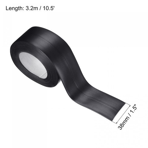 uxcell Waterproof Seal Caulk Strip Tape Self Adhesive 1.5"W x 10.5'L PVC Sealing Tape for Kitchen Bathroom Black