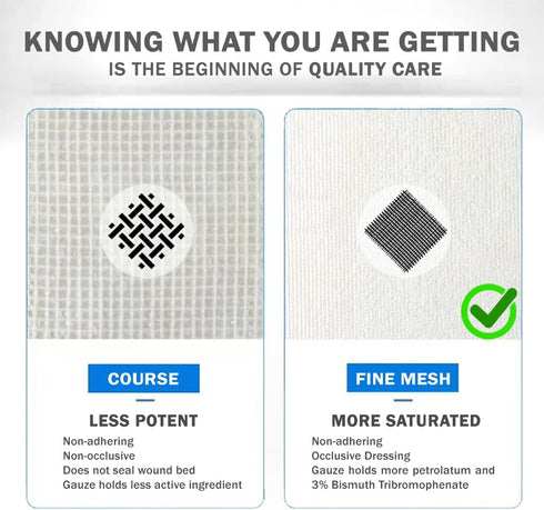 (4" 4" Pack 25) EVERLIT Xeroform Petrolatum Dressing | Sterile, Non-Adherent Occlusive Fine Mesh Gauze Pad | Non-Toxic