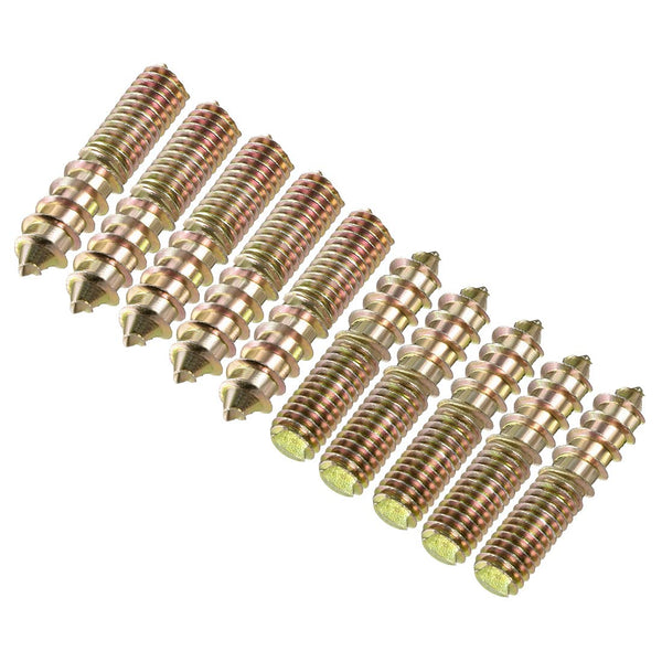 uxcell M6 Double Headed Hanger Bolts, 1-1/8" (30mm) Self-Tapping Screws for 6mm Wood Joint Furniture Legs, 10pcs