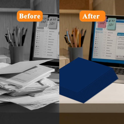 Two Pocket Folders, 50 Pack Blue File Folders with Pockets for Letter Size Paper, Thick Paper for School, Office,