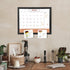Monthly Calendar Dry Erase White Board & Cork Bulletin Board, 13" x 17" Black Wood Frame, Magnetic Surface