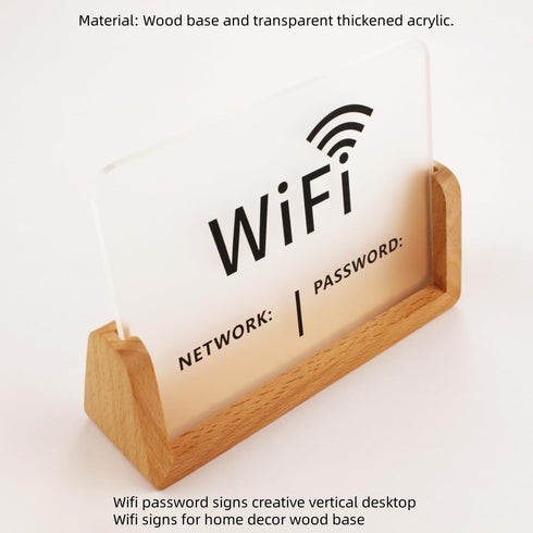 Modern American Style Bright Color Printing WiFi Password Sign Stickers in Black