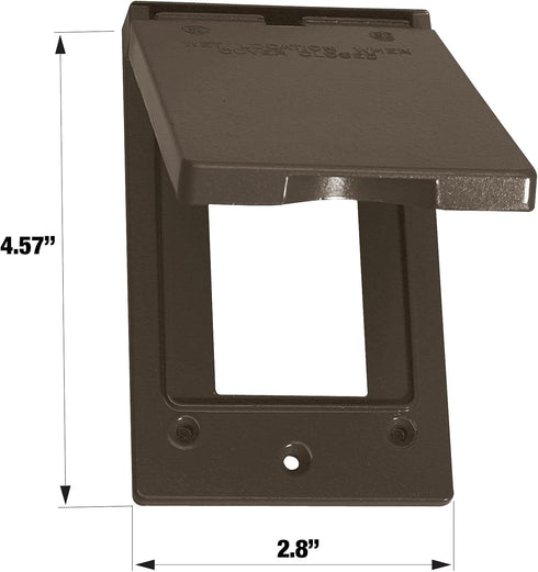 Sigma Electric, Bronze Sigma Engineered Solutions, Weatherproof 14248BR 1-Gang Vertical GFCI Cover, No Size