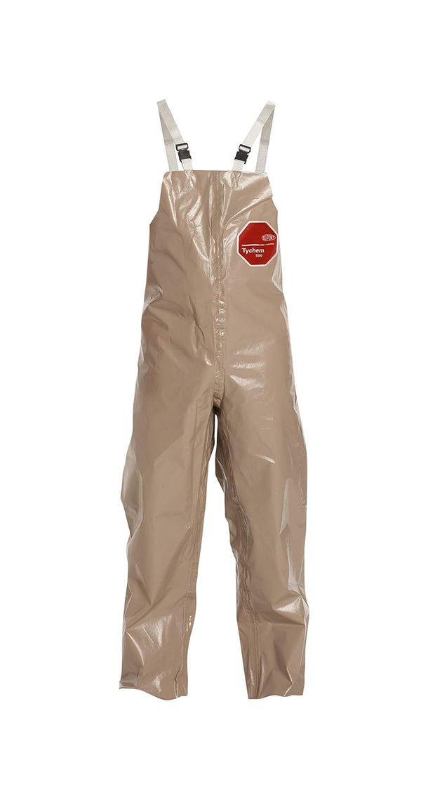 DuPont C3360TTN4X000600 Tychem 5000 Bib Overall, 4X-Large, Tan