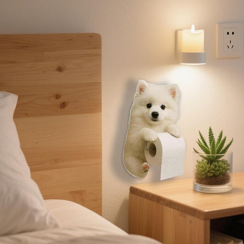 Generic 3D Dog Toilet Paper Holder, Cute Puppy Wall Mounted Toilet Roll Dispenser, Funny Dog Paper Towel Rack Home