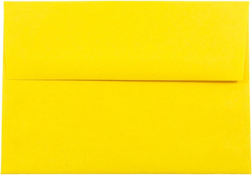 JAM PAPER A7 Colored Invitation Envelopes - 5 1/4 x 7 1/4 - Yellow Recycled (100/Pack)