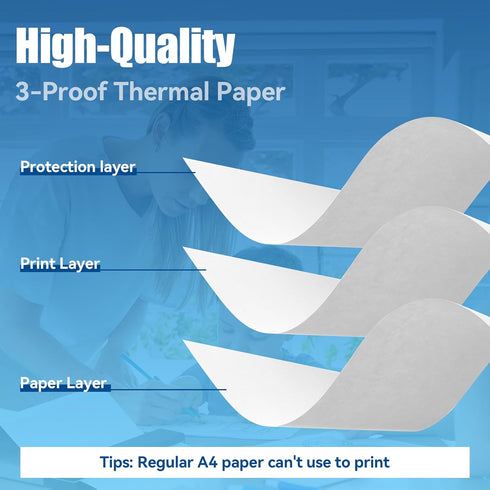 Atnadov 8.5 11 Inch, 100 M08F, M832, M834, MT800 Packaging (100 Thermal Printer Paper x Sheets US Letter Size