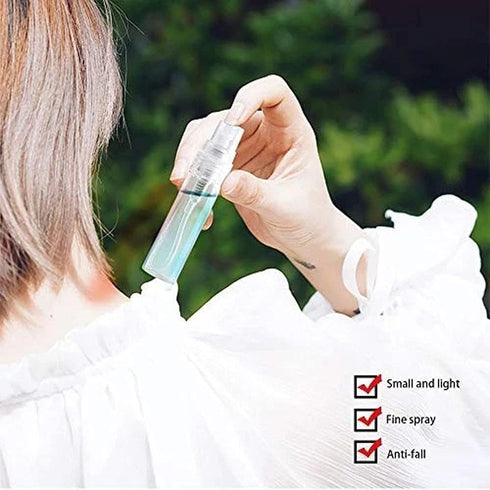 GANPUB 5Pcs Containers(2ml) Mini Transparent Spray Bottle, Empty Plastic Spray Bottle Fine Mist Refillable Perfume