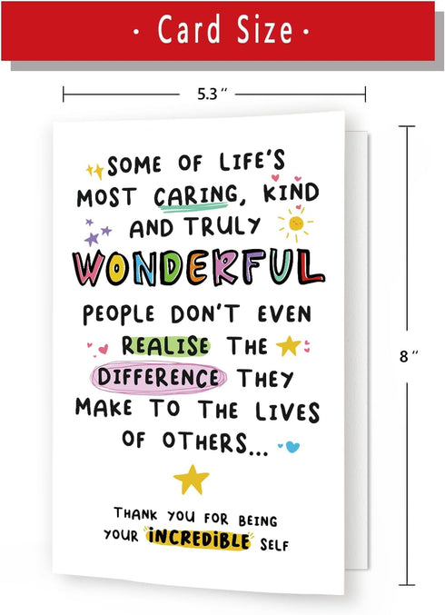 PUGAILA Lovely Thank You Card for Women Men, Cute Birthday Gift for Bestie Friend, Appreciation Card for Teacher