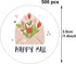 Happy Mail Small Business Stickers - 500 per Roll, 6 Chic Designs for Packages and Online Shop Owners