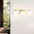 lxrnqcey 3-Light Bathroom Light Fixtures, Brushed Gold Vanity Light with Globe Milk Glass Shade, Modern Wall Sconces