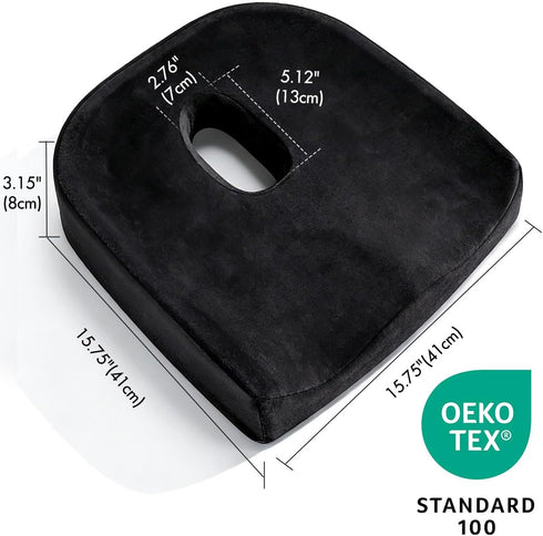 Memory Foam Donut Pillow for Coccyx Sitting Comfort,Large Supportive Seat Cushion with Center Cut-Out Design