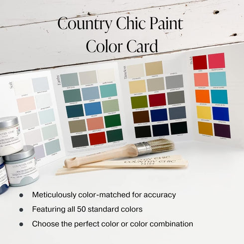 Country Chic Paint Color Card - 50 Swatches for Furniture Paint