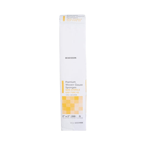 McKesson Premium Woven Gauze Sponges - Non-Sterile, 12-Ply, 100% Cotton, 2 in x 2 in, 200 per Pack