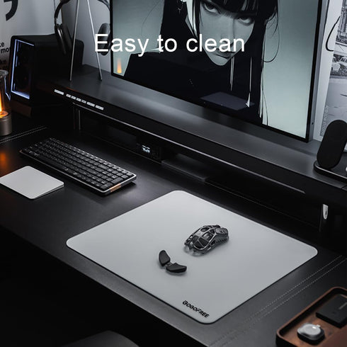 WIYIXI (15.7'' 11.8'') Glass Gaming Mouse Pad, Professional Esport Tempered Glass Mouse Pad Ultra-Smooth Micro-Etched