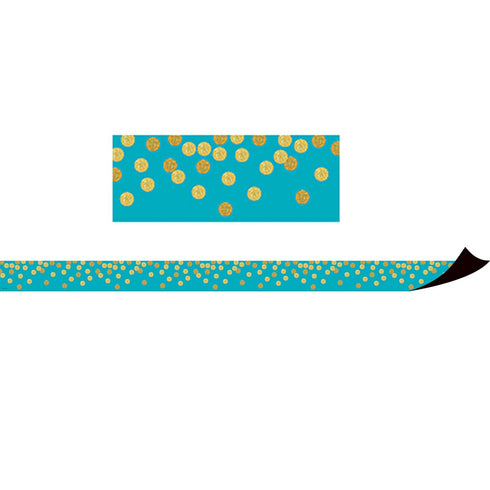 Teacher Created Resources Teal Confetti Magnetic Border, 24 Feet Per Pack, 3 Packs
