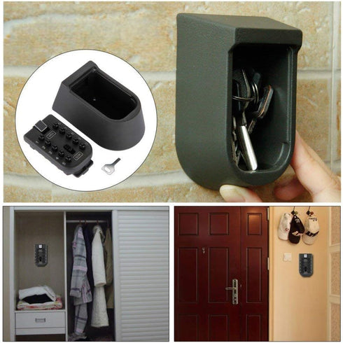 Key Safe Lock Box - Wall Mounted Combination Lockbox for Spare House Keys | 10-Digit Code
