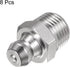 8pcs 201 Stainless Steel Straight Grease Fitting, PT1/8"-28 SAE Thread Hydraulic Grease Nipple Accessories for Car