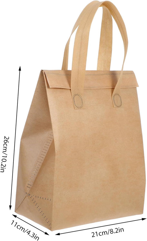 50 Pack Alipis Insulated Takeout Bags Bulk Lunch Boxes Handles Insulated Beverage Bags for Milk Tea Fast Food