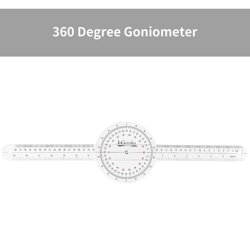 12 Inch Goniometer for Orthopaedic Use, 360 Degree Plastic Angle Protractor Ruler for Knee Elbow Shoulder
