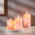 3 Pack-Pink Da by Flameless Candles with String LightsBattery Operated Candles,LED Flickering Candles with Remote