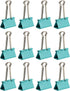 JAM PAPER Colorful Binder Clips - Large - 1 1/2 Inch (41 mm) - Teal Binderclips - 12/Pack by JAM Paper