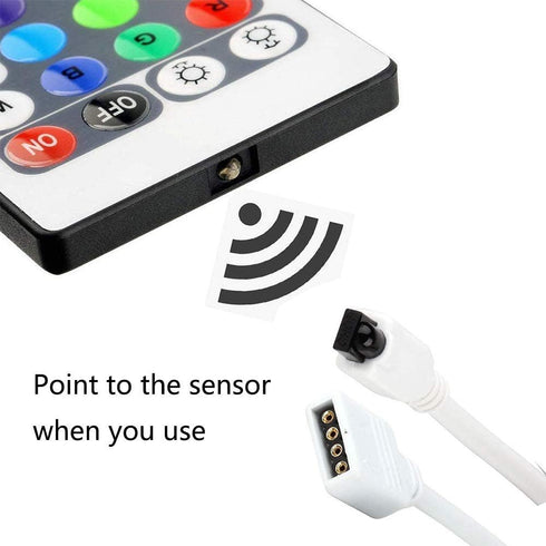 LED Light Remote Controller IR Receiver Adapter Set, DC 12V 2A Power Supply Plug for Strip Lights