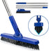 CELOX Grout Brush with Long Handle V-Shape Grout Line Scrubber with Stiff Bristle for Deep Cleaning Tile Grout, Blue