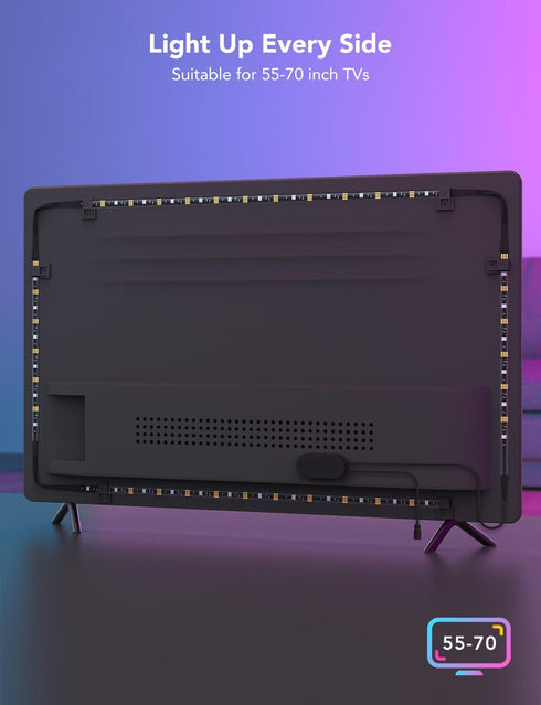 55-65 Inch 99+ Govee TV LED Backlight, RGBIC Smart LED Strip Lights for TVs, Bluetooth and Wi-Fi APP Control, Works