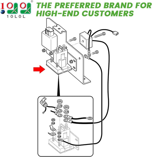 10L0L 14V Golf Cart Solenoid for EZGO TXT Gas 1994-Up, 200A Starter Solenoid Replace OEM# 27153-G01, 27153G01